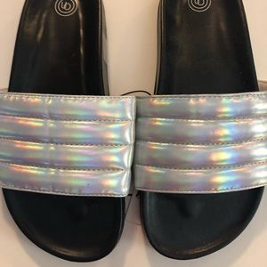 Urban Outfitters Silver Slides Size 7 NEW!